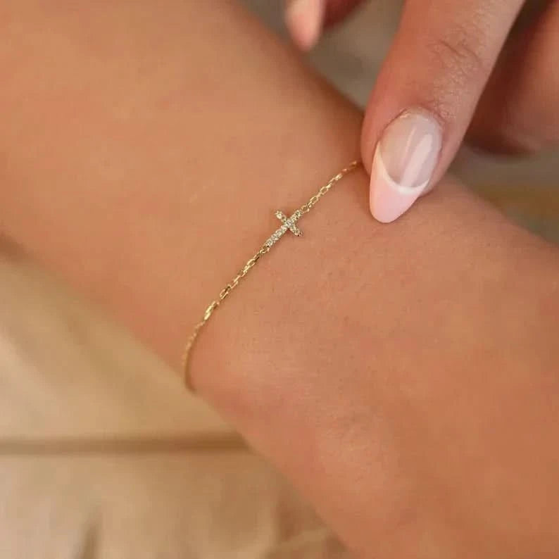 Dainty Cross Bracelet - AYUNA