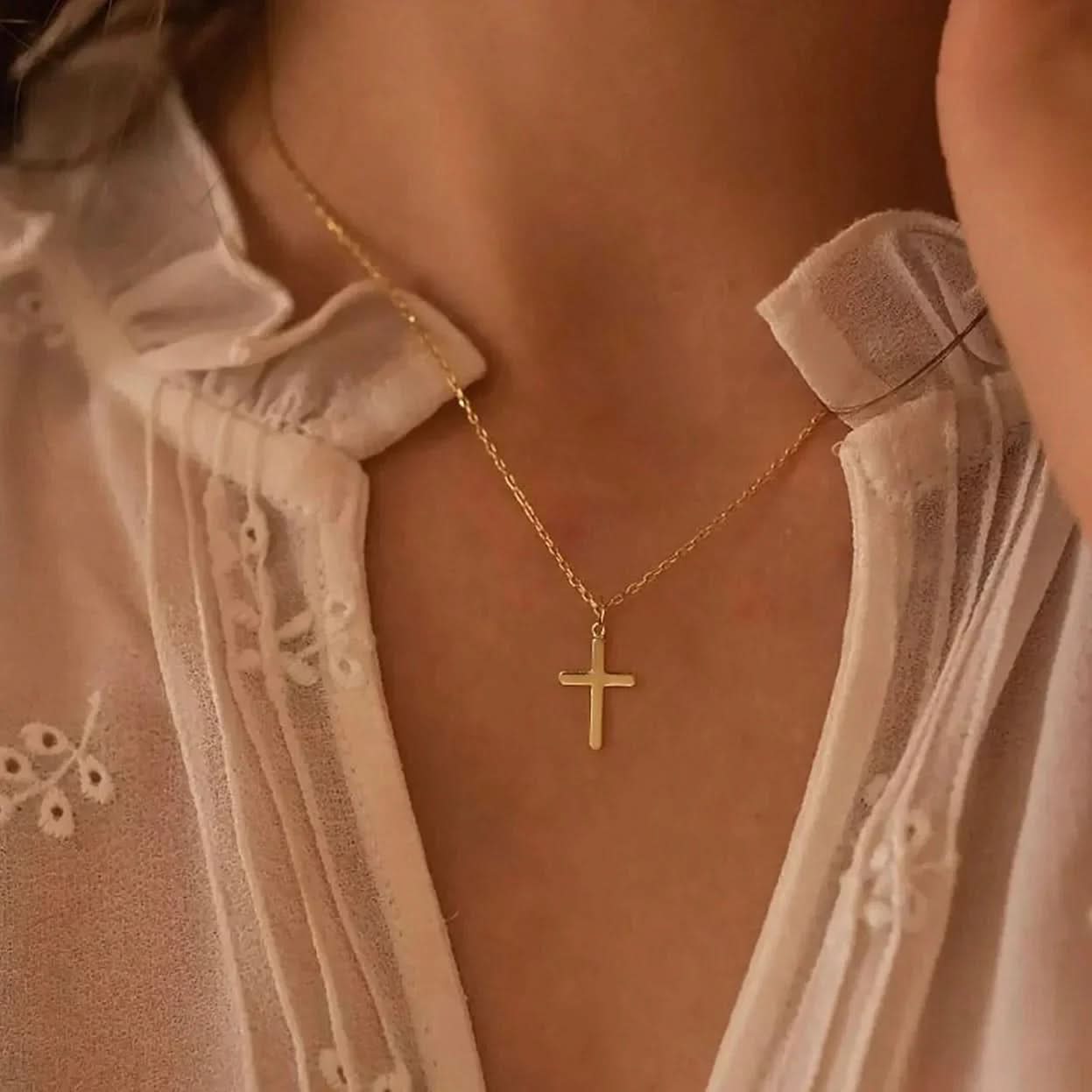 Dainty Cross Necklace - AYUNA