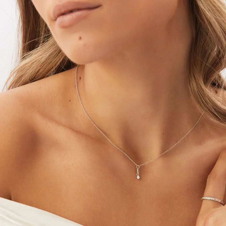 Dainty Diamante Necklace 925 Sterling Silver - AYUNA