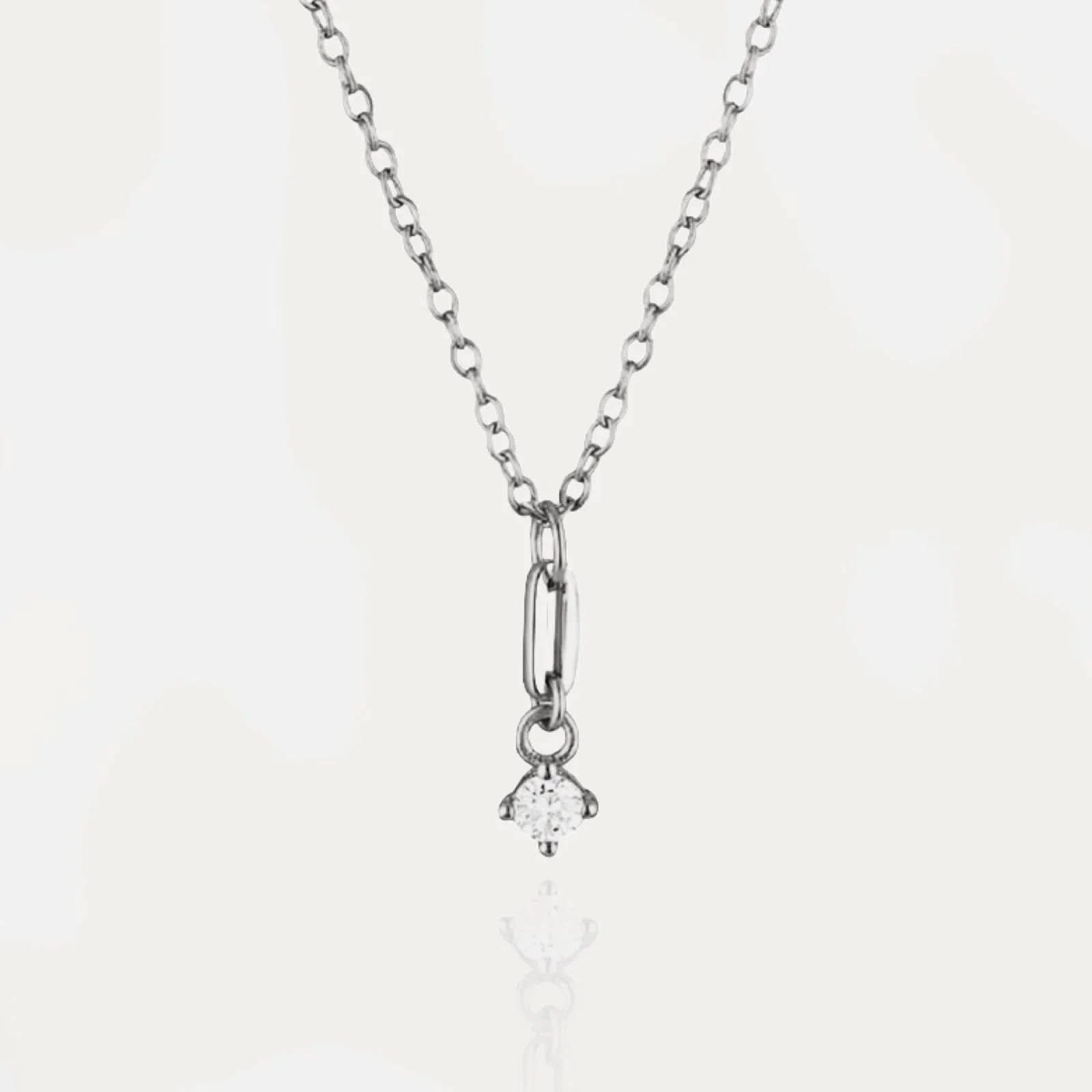 Dainty Diamante Necklace 925 Sterling Silver - AYUNA