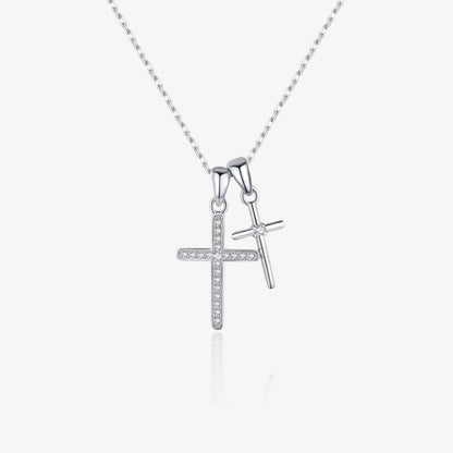 Dainty Double Cross Necklace - AYUNA