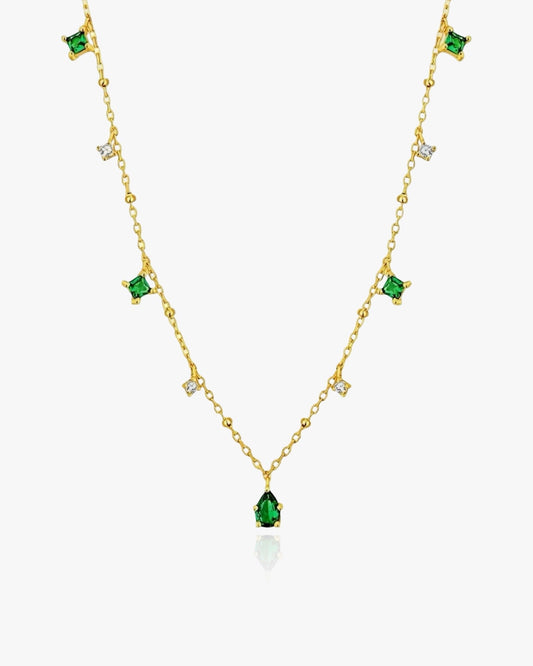 Dainty Emerald Necklace Sterling Silver - AYUNA