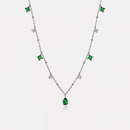 Dainty Emerald Necklace Sterling Silver - AYUNA