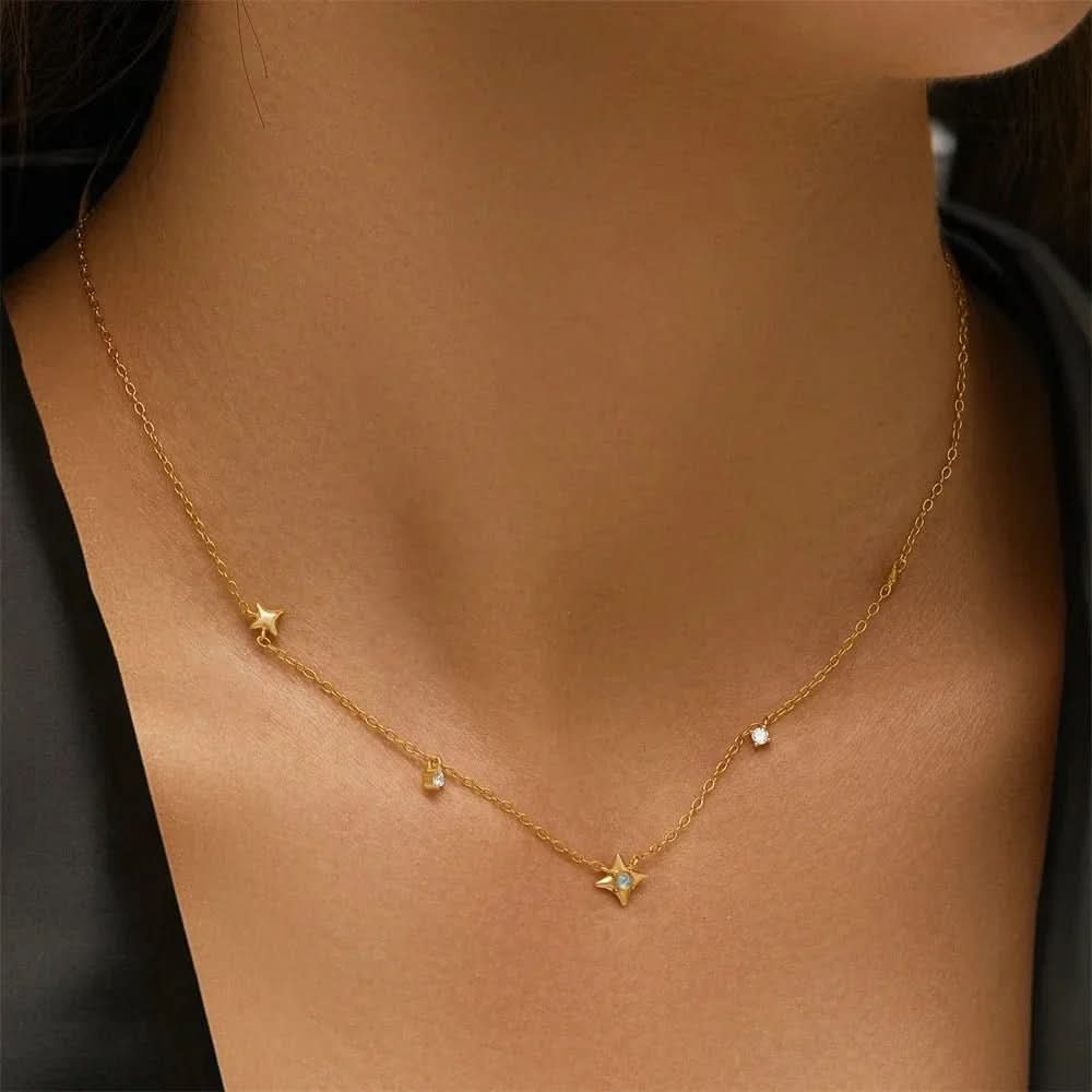Dainty Necklace with Stars - AYUNA