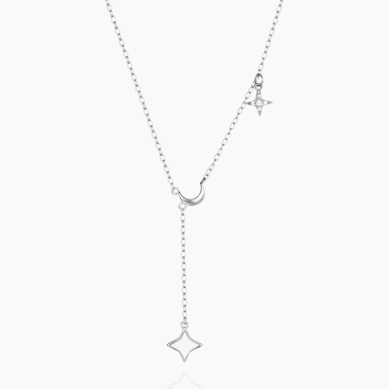 Dainty Y - Shape Moon Necklace - AYUNA