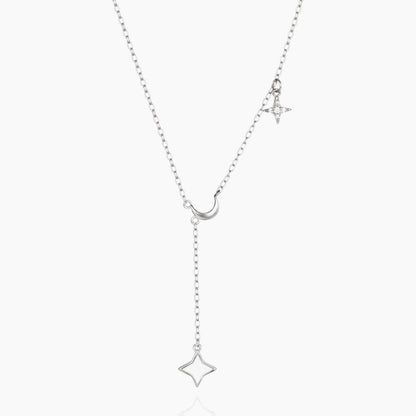 Dainty Y - Shape Moon Necklace - AYUNA