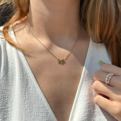 Delicate Bow Tie Necklace - AYUNA