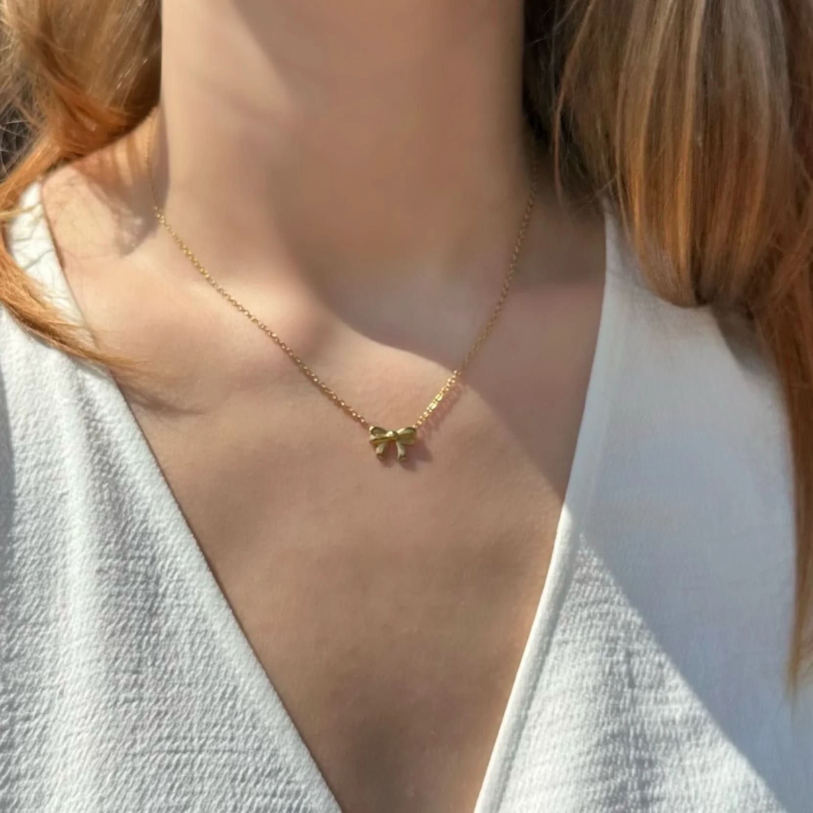Delicate Bow Tie Necklace - AYUNA