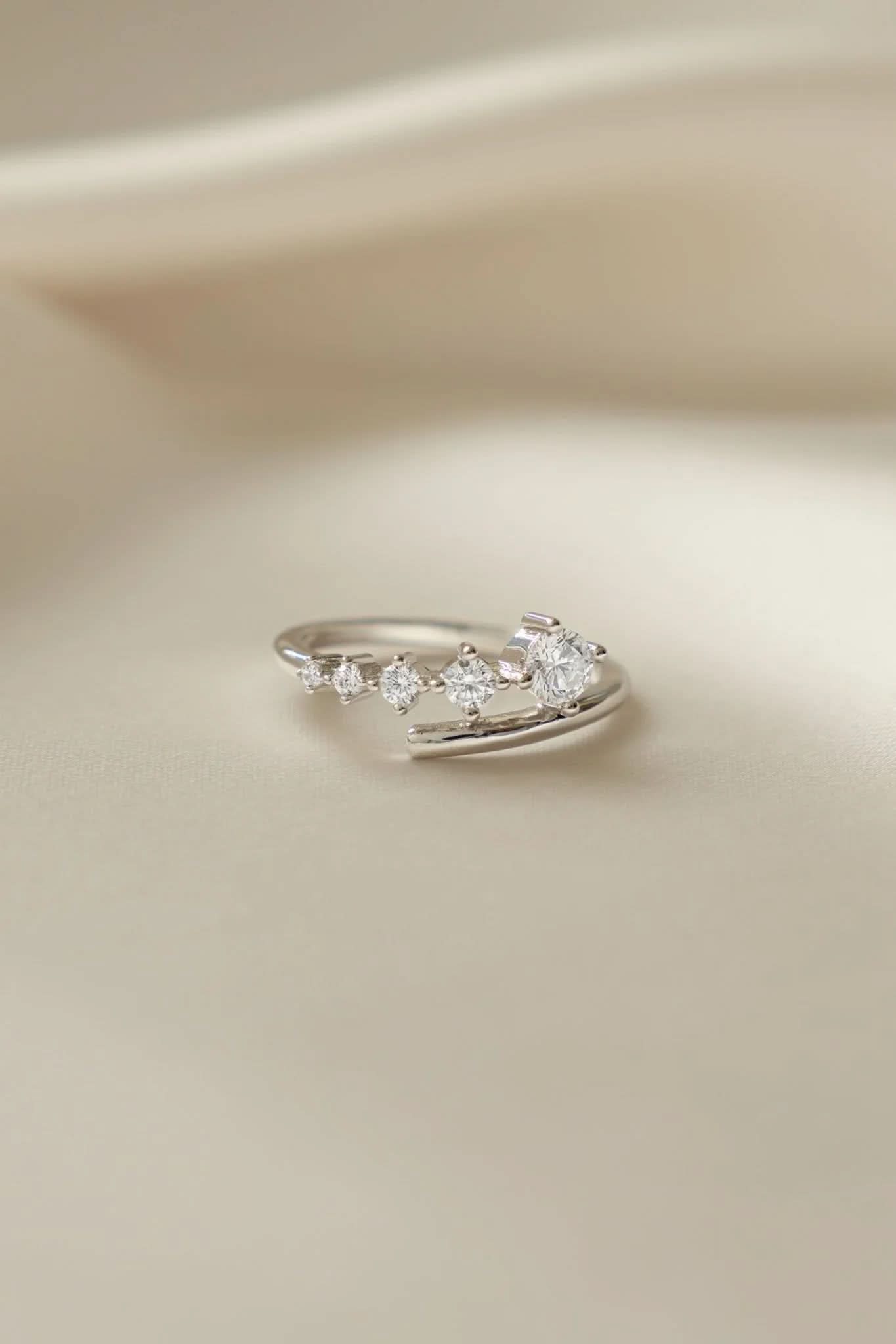 Diamond Bypass Ring - AYUNA