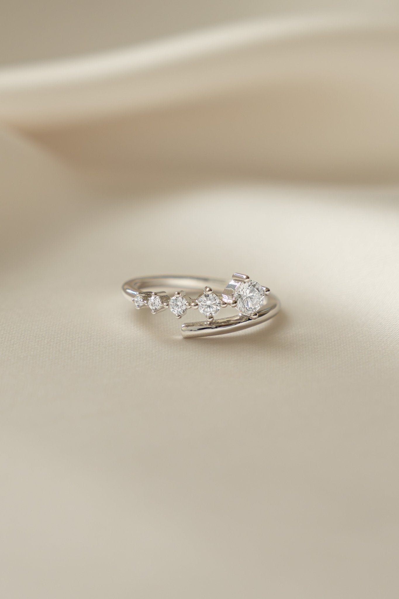 Diamond Bypass Ring - AYUNA