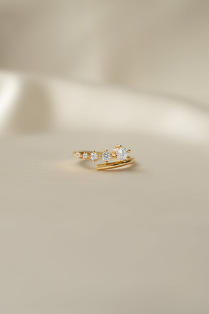 Diamond Bypass Ring - AYUNA