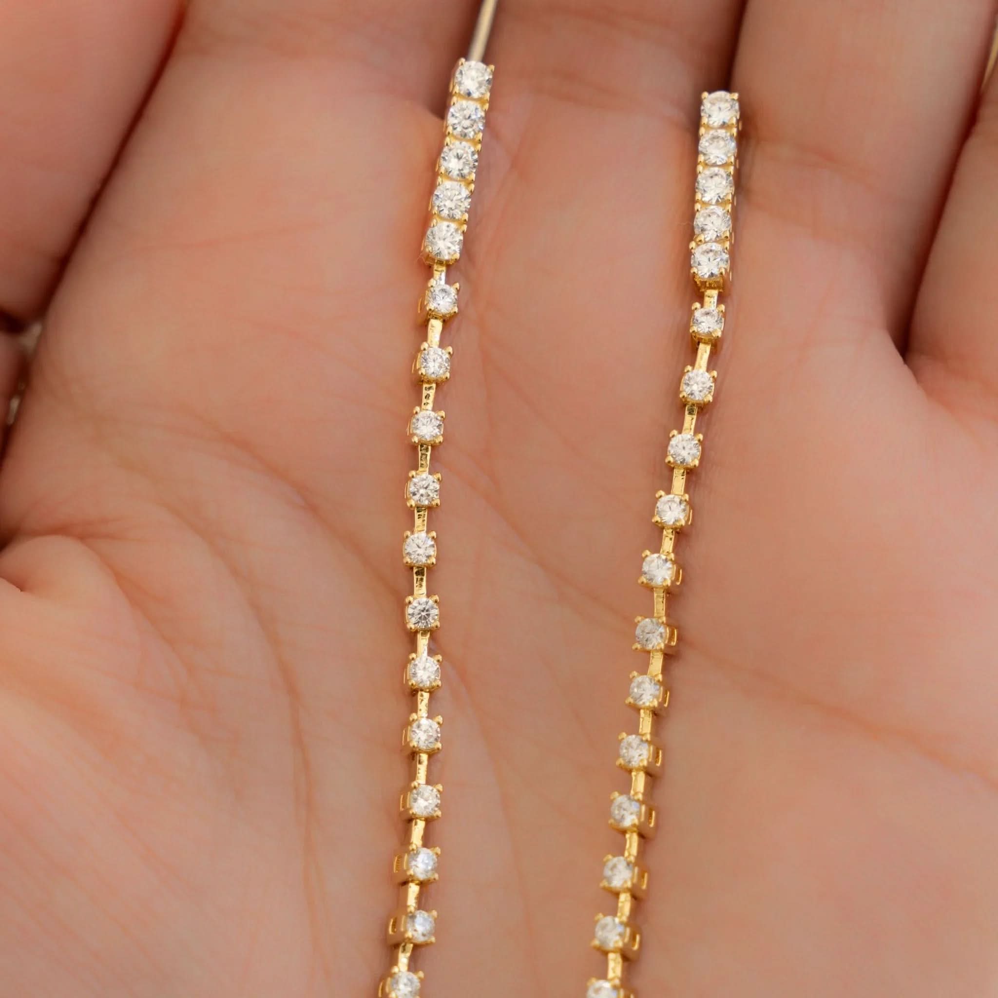 Diamond Line Earrings - AYUNA