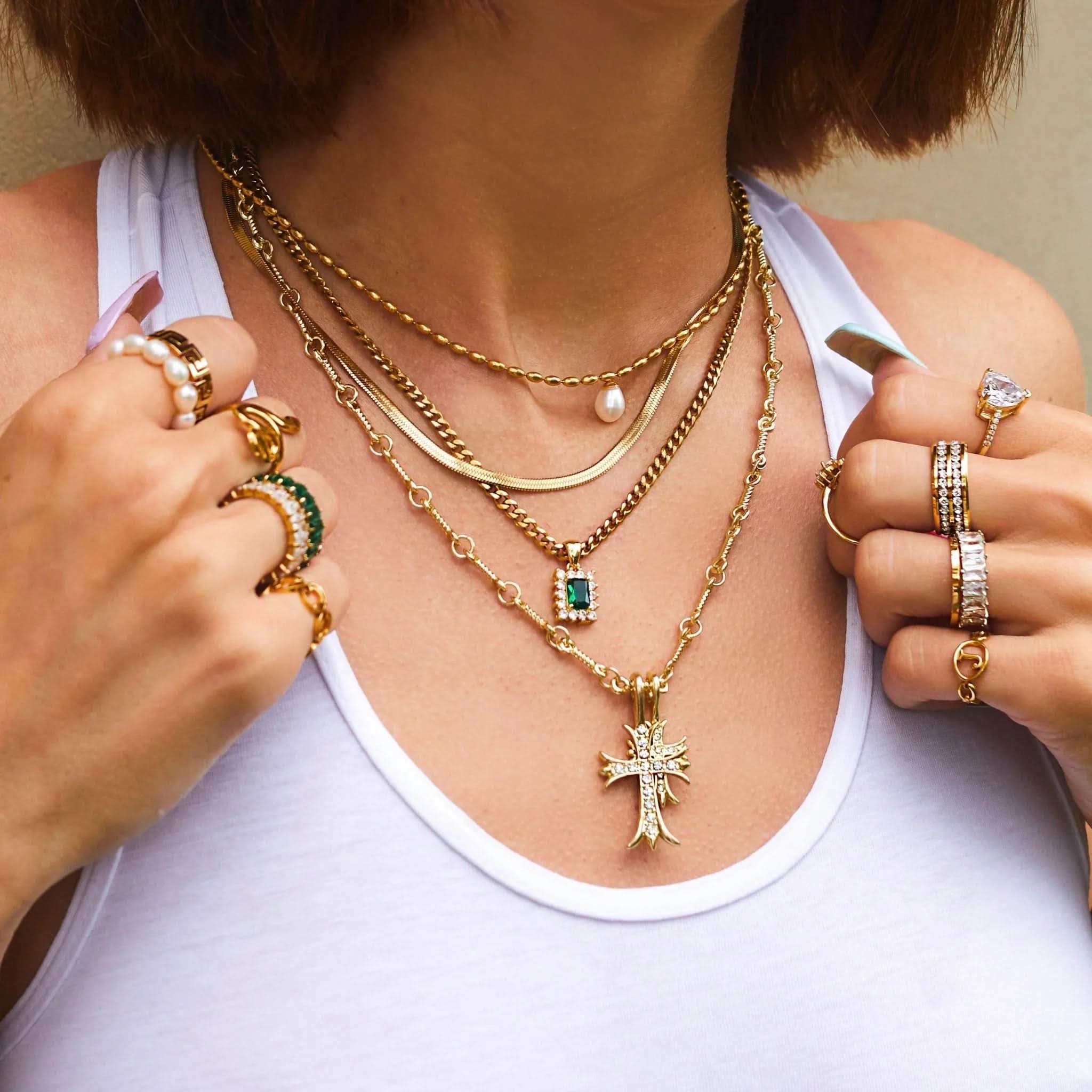 Double Cross Necklace - AYUNA