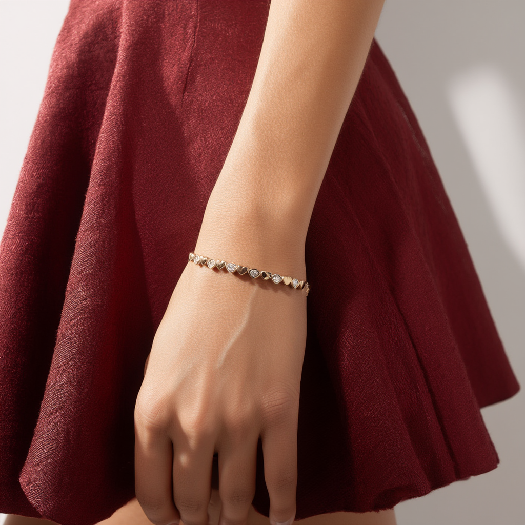 Bead & Bezel Tennis Bracelet