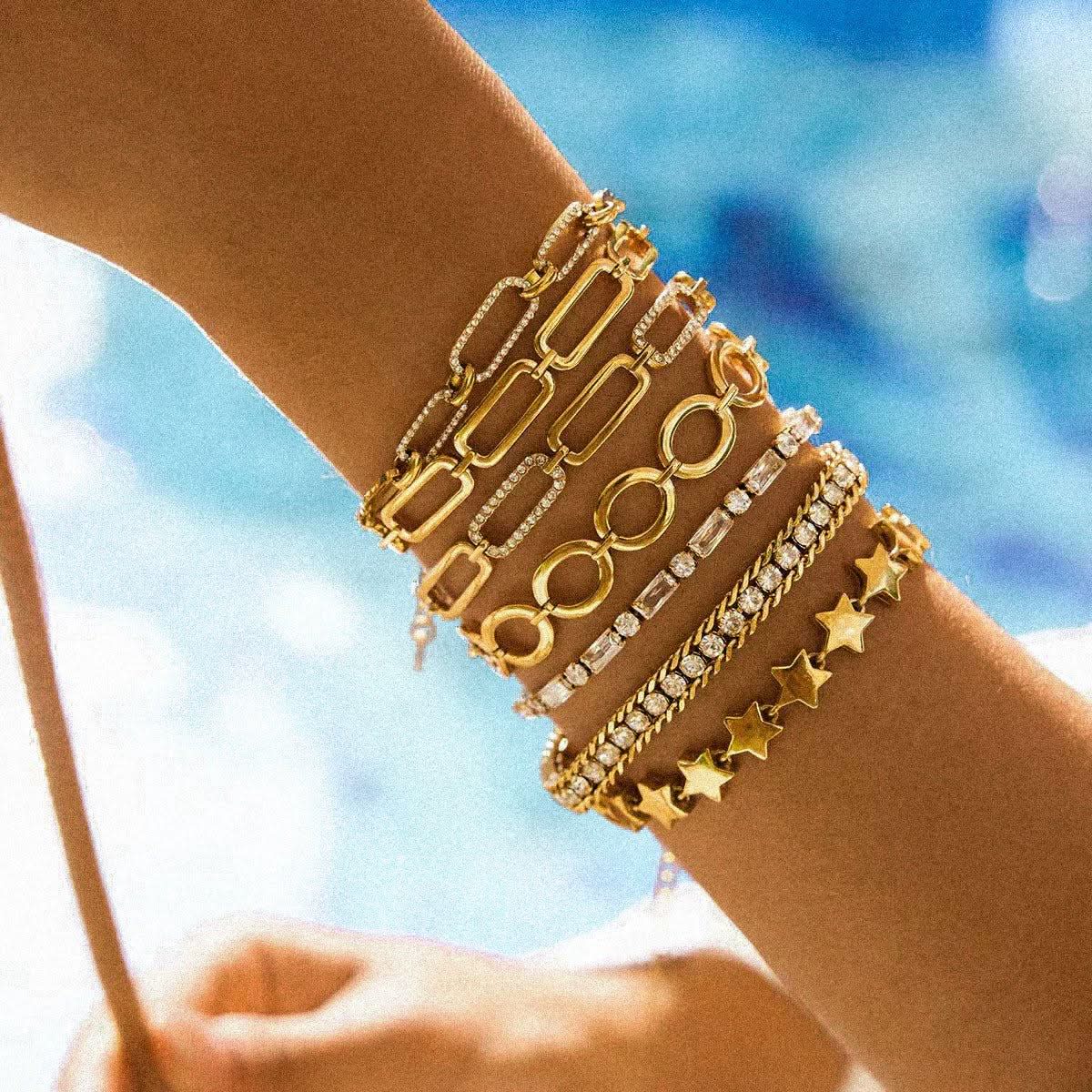 Elevated Paperclip Chain Bracelet - AYUNA