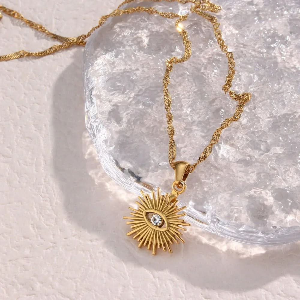 Evil Eye Sun Necklace - AYUNA
