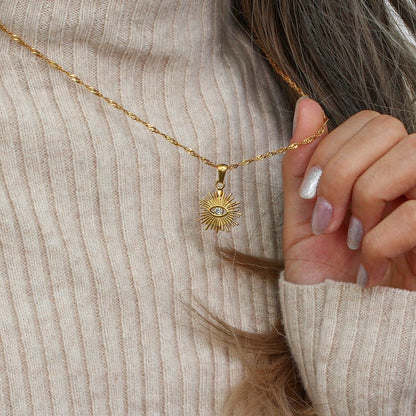 Evil Eye Sun Necklace - AYUNA