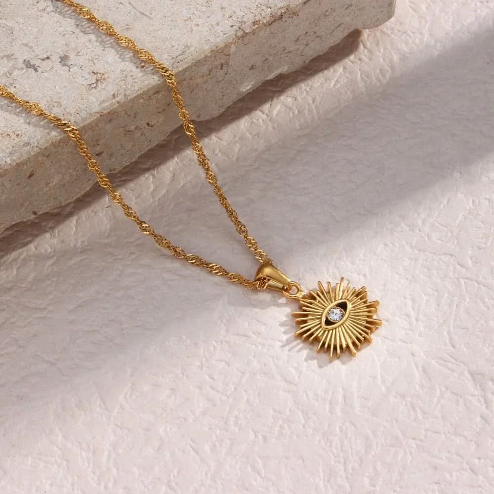 Evil Eye Sun Necklace - AYUNA