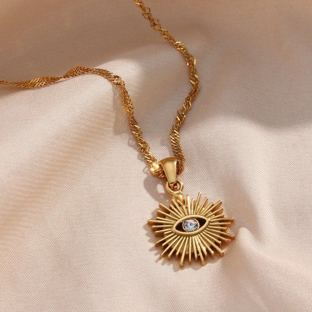 Evil Eye Sun Necklace - AYUNA
