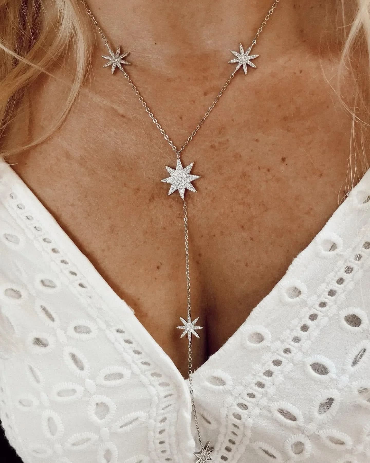 Festive Stars Y Shape Necklace - AYUNA