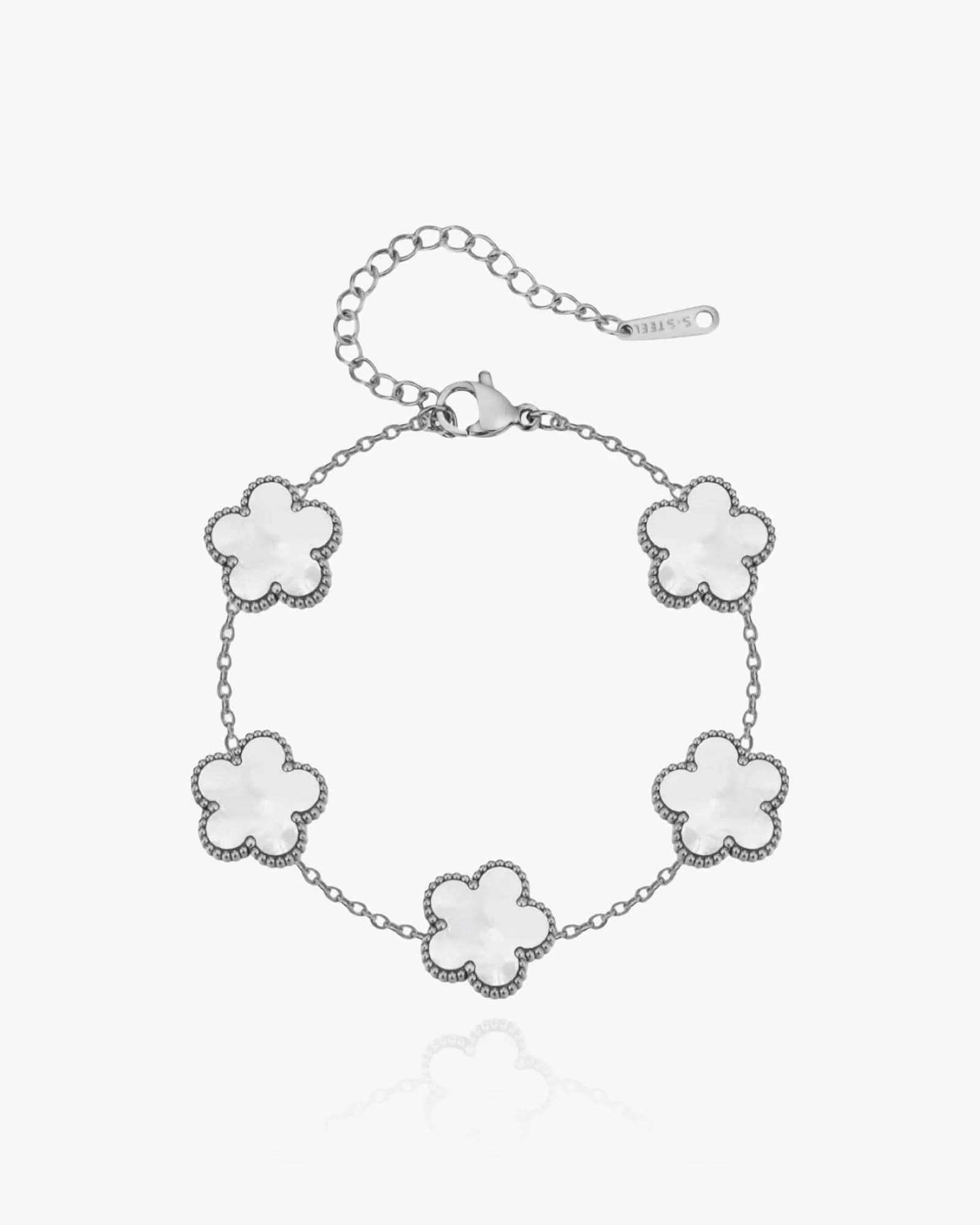 Flower Clover Bracelet White - AYUNA