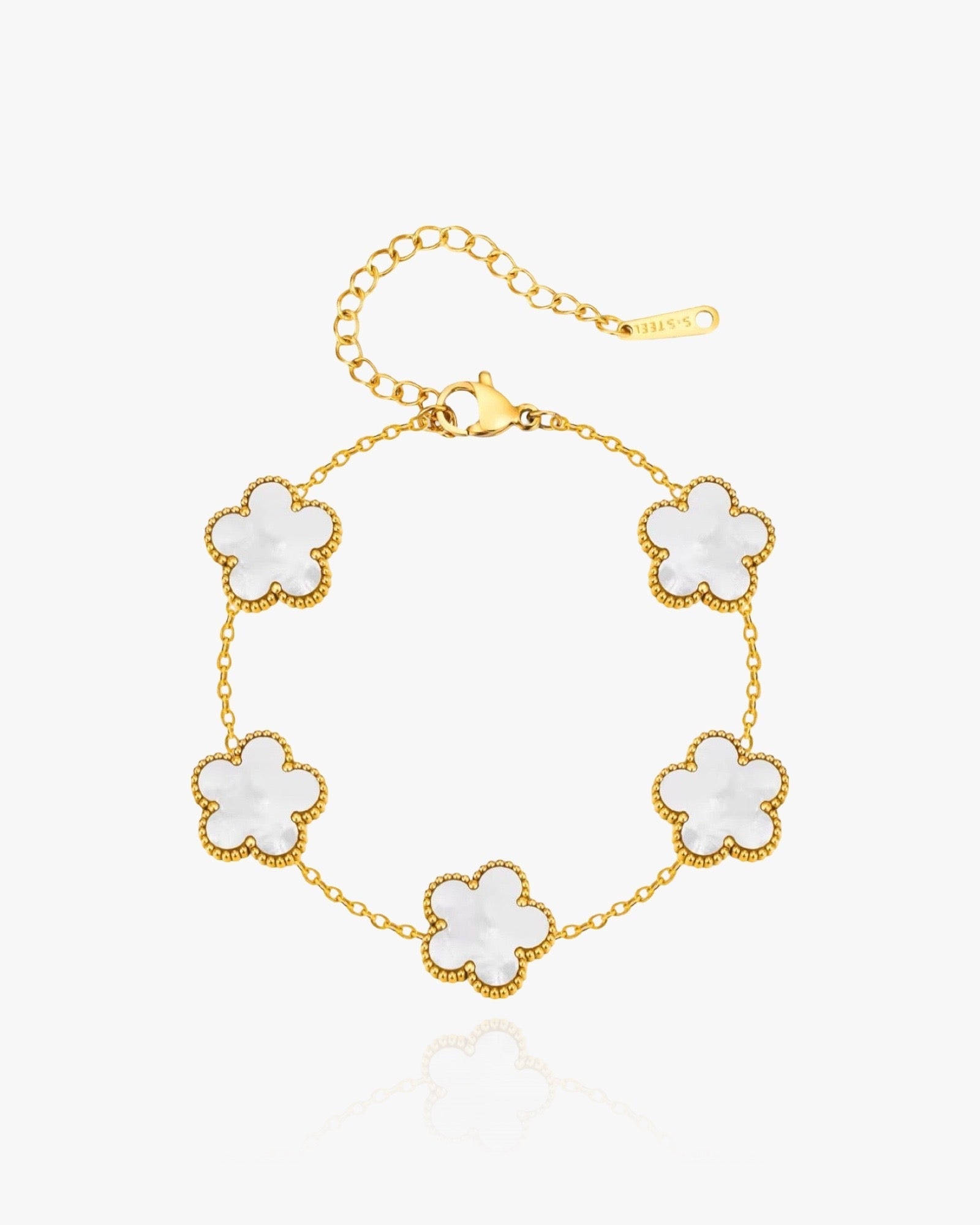 Flower Clover Bracelet White - AYUNA