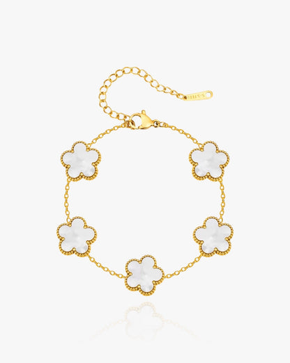 Flower Clover Bracelet White - AYUNA