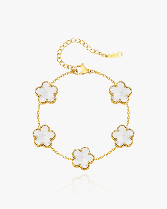 Flower Clover Bracelet White - AYUNA
