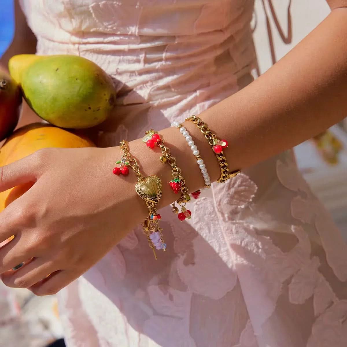 Fruit Locket Heart Bracelet - AYUNA