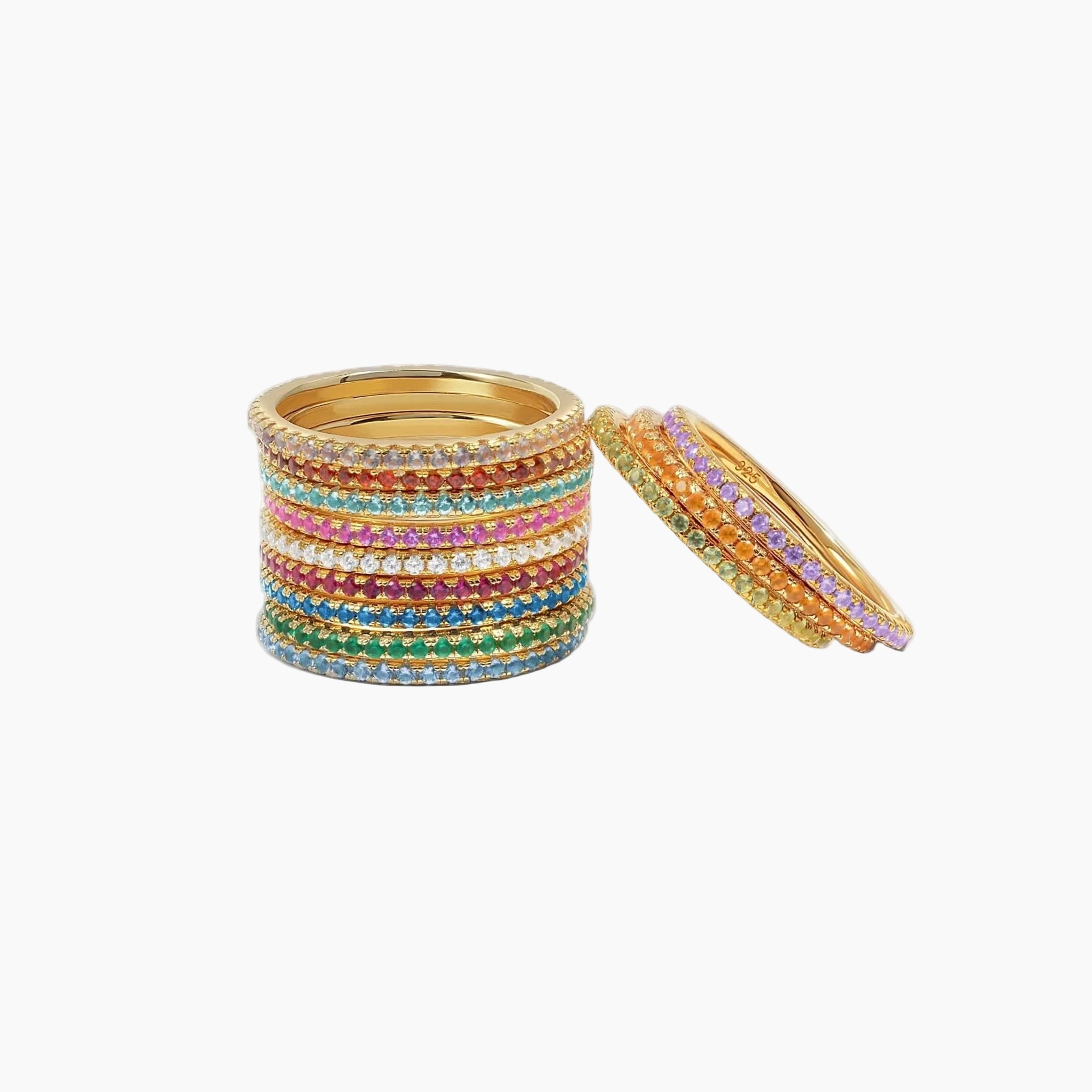 Gold Eternity Birthstone Rings - AYUNA