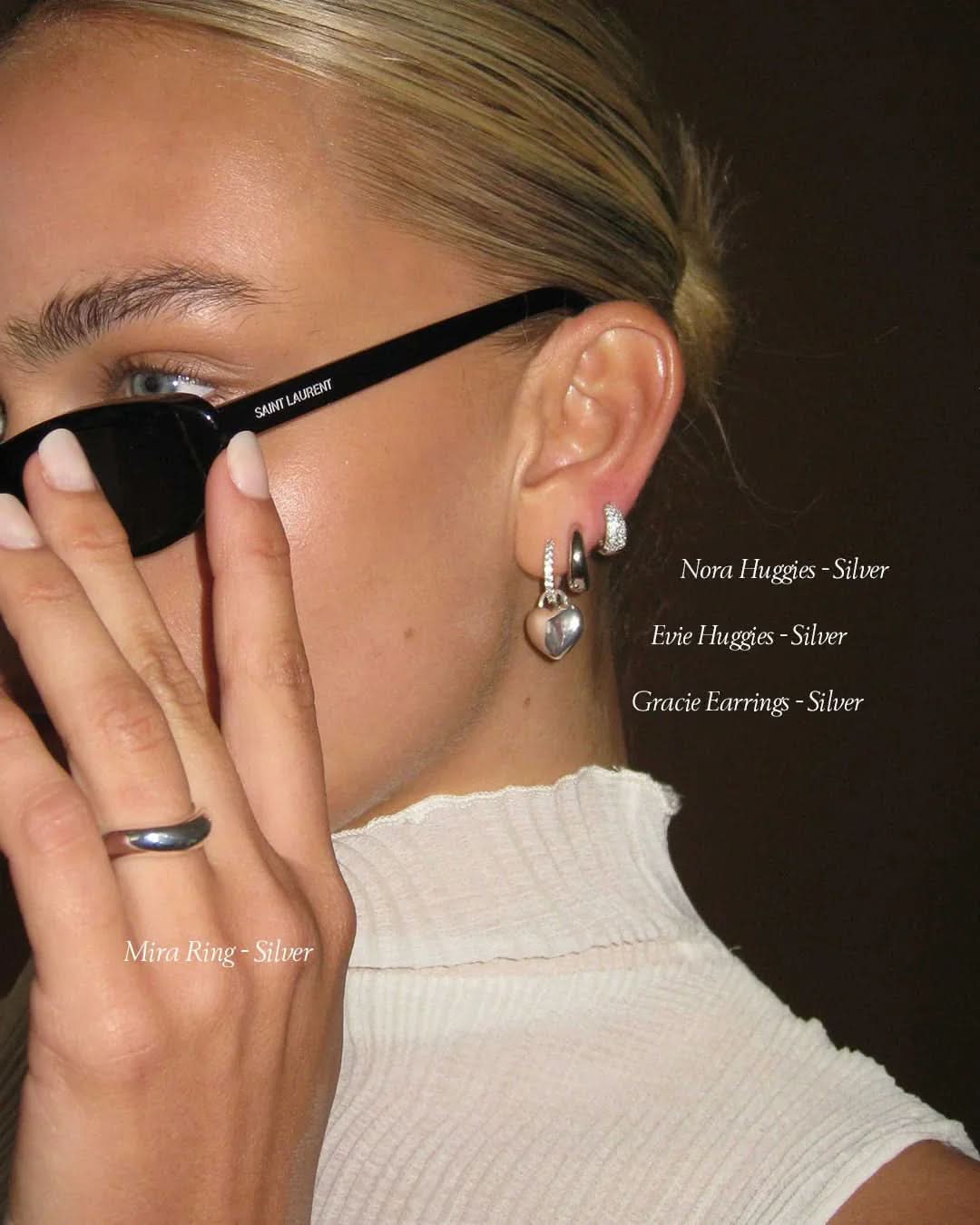 Gracie Earrings - Silver - AYUNA