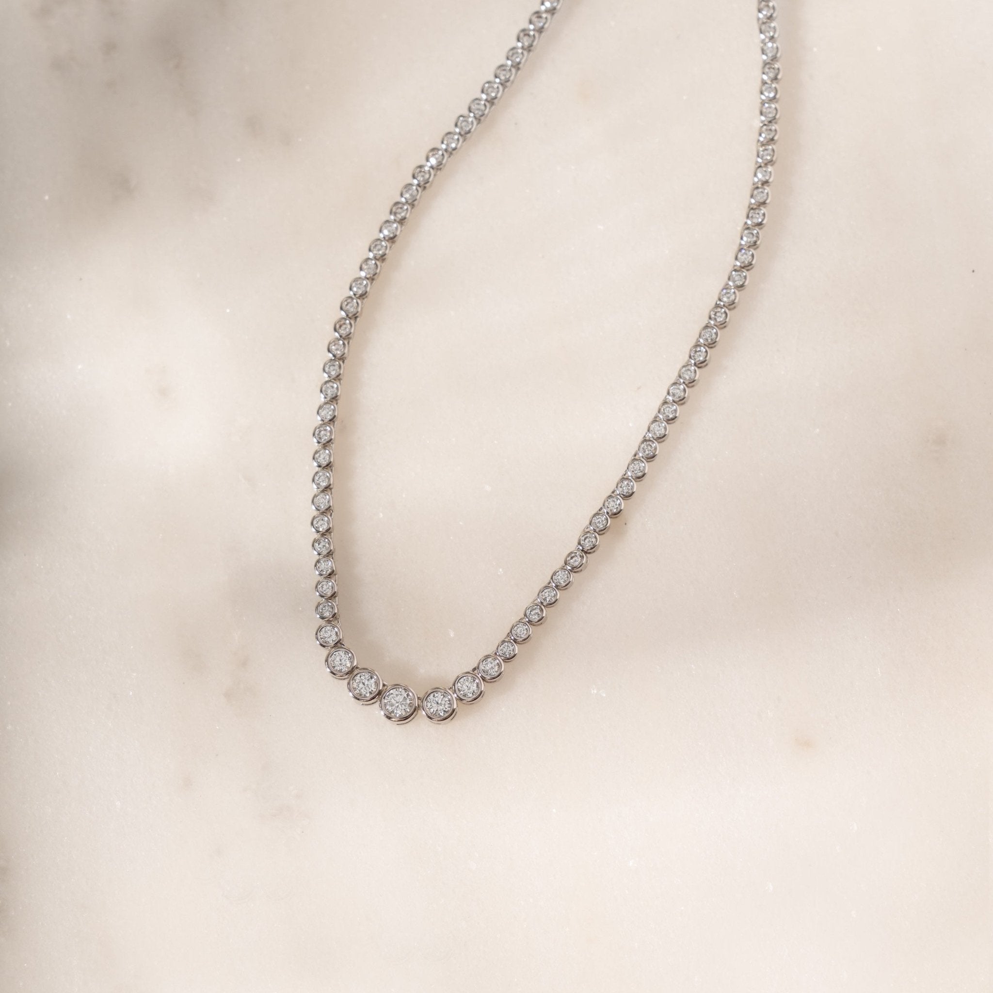 Gradient Bezel Tennis Necklace - AYUNA