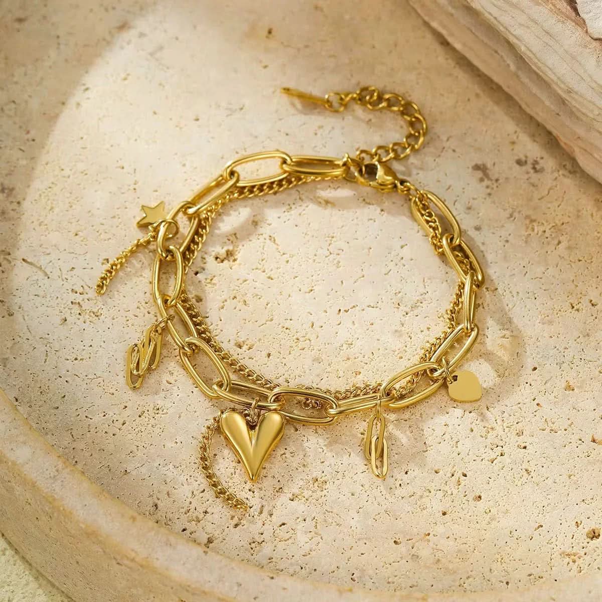 Heart Charms Bracelet - AYUNA