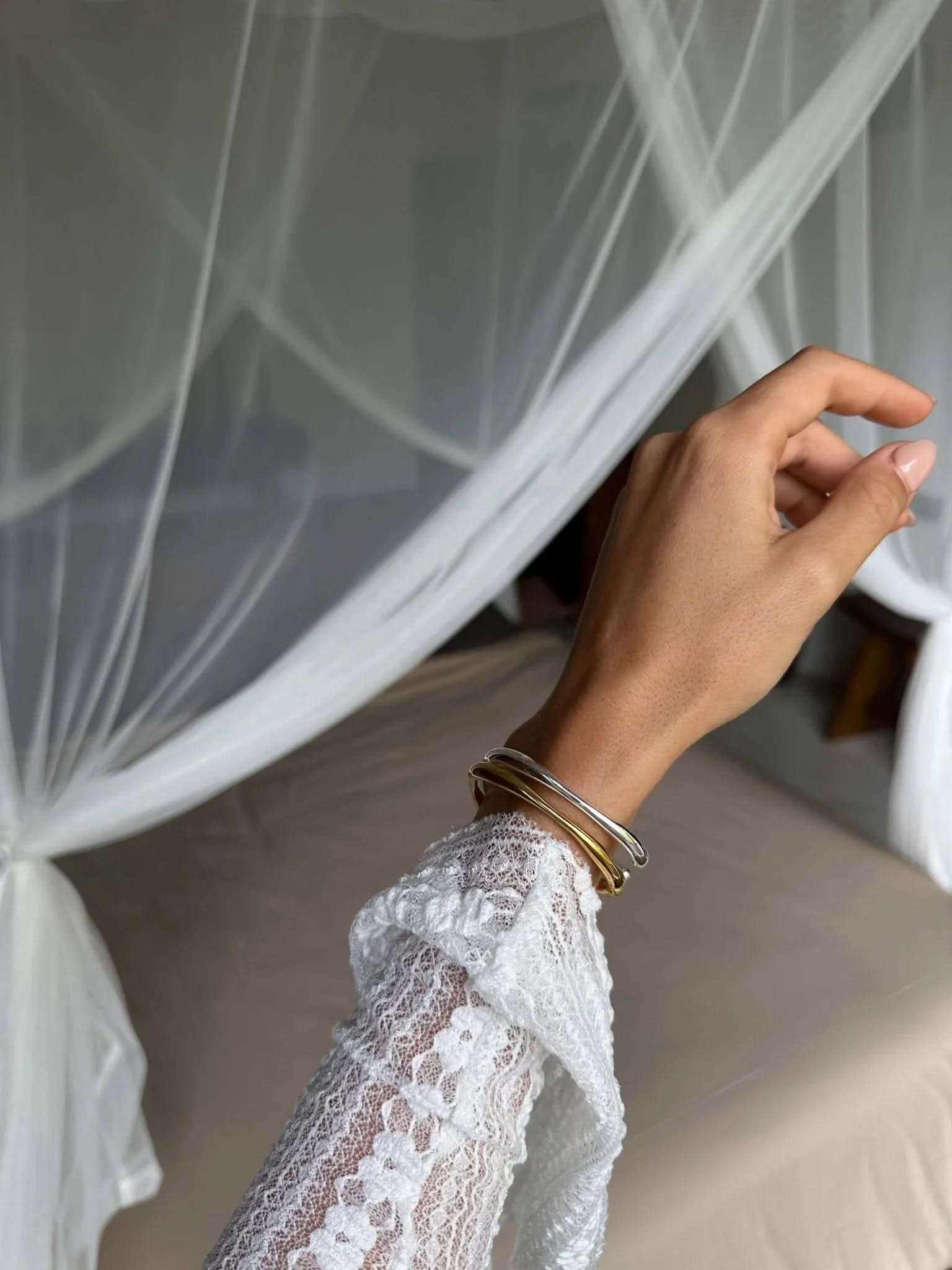 Isha Bangle - Silver - AYUNA