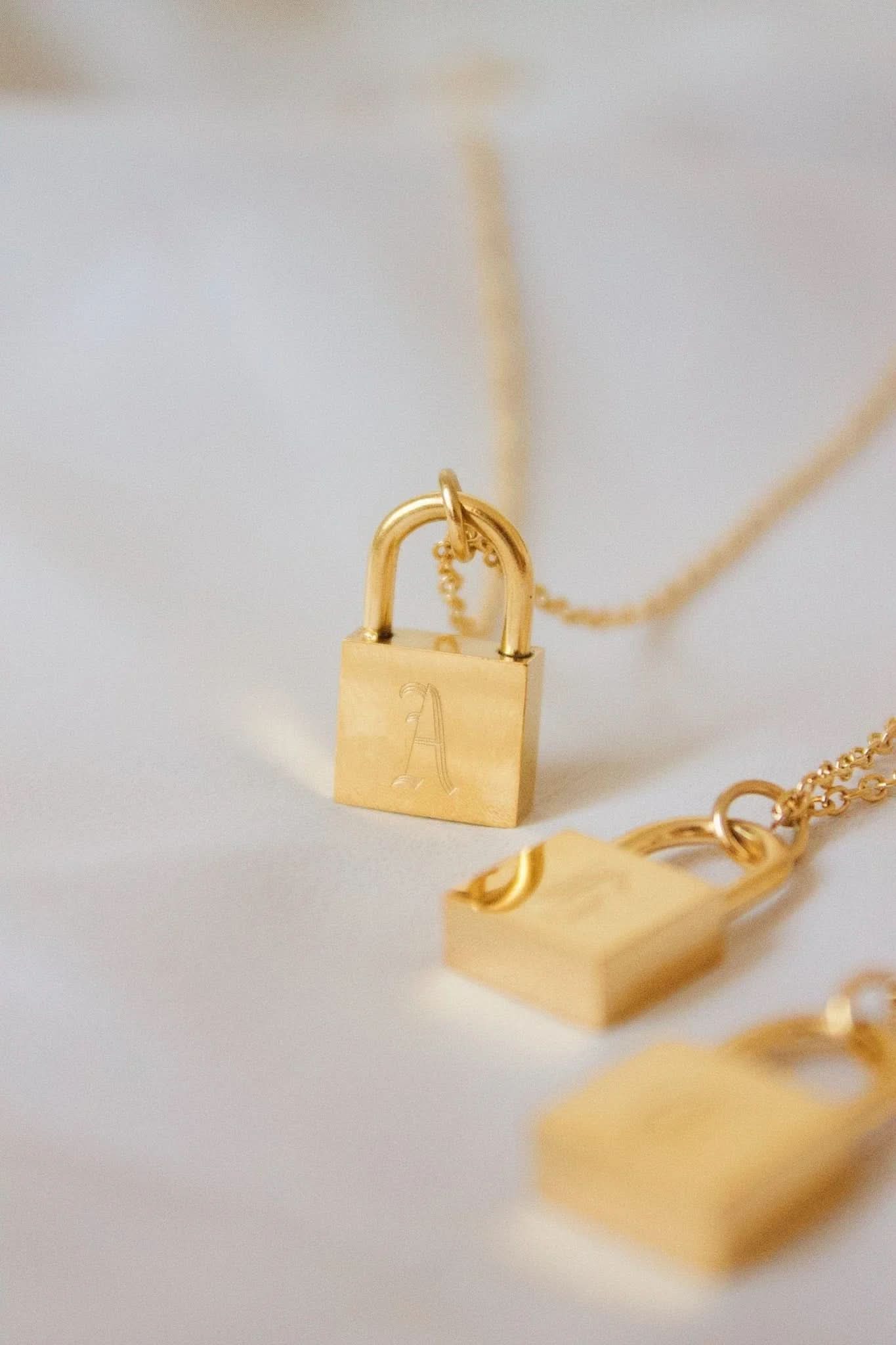 Lock Initial Necklace - AYUNA