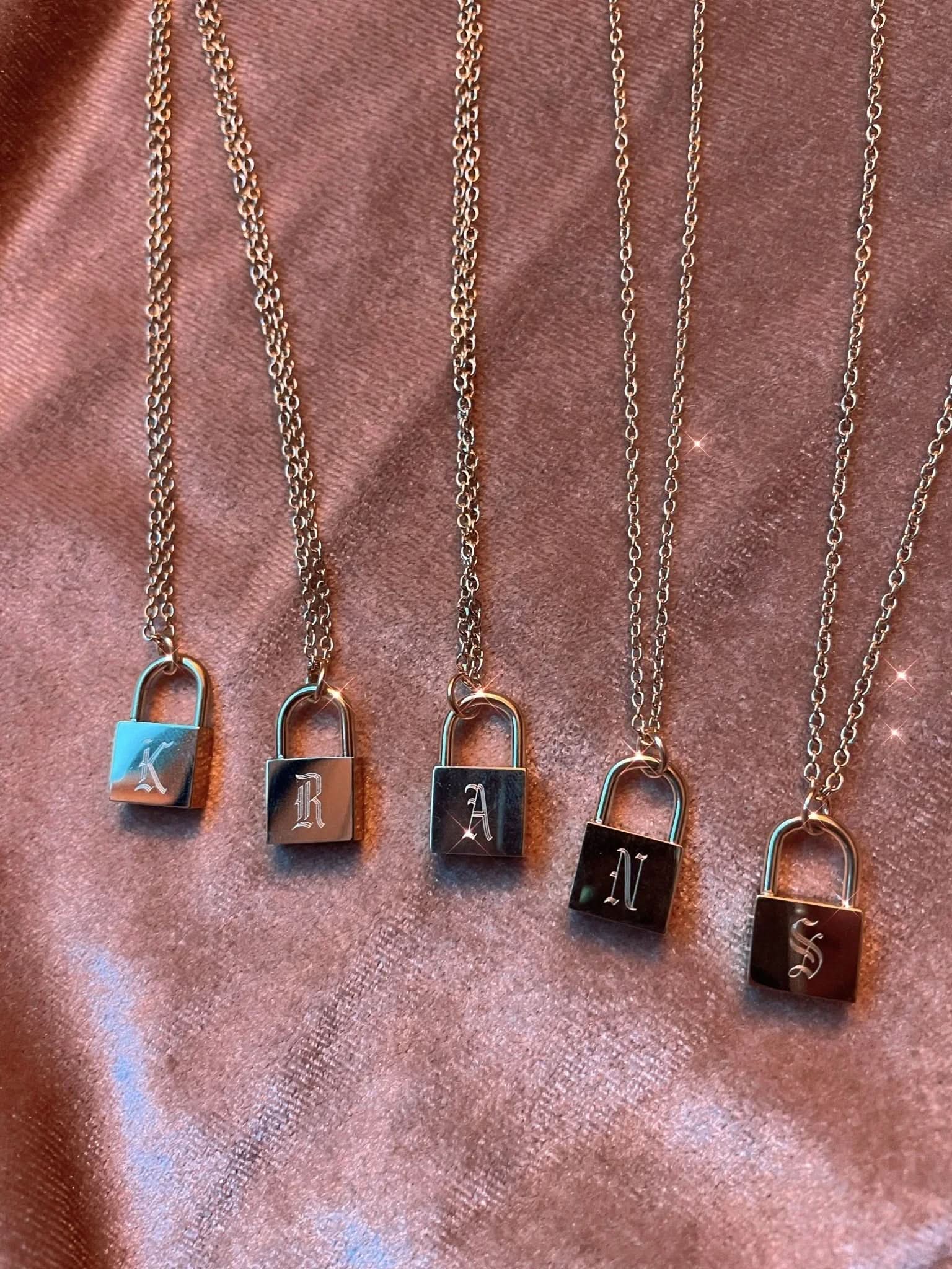 Lock Initial Necklace - AYUNA
