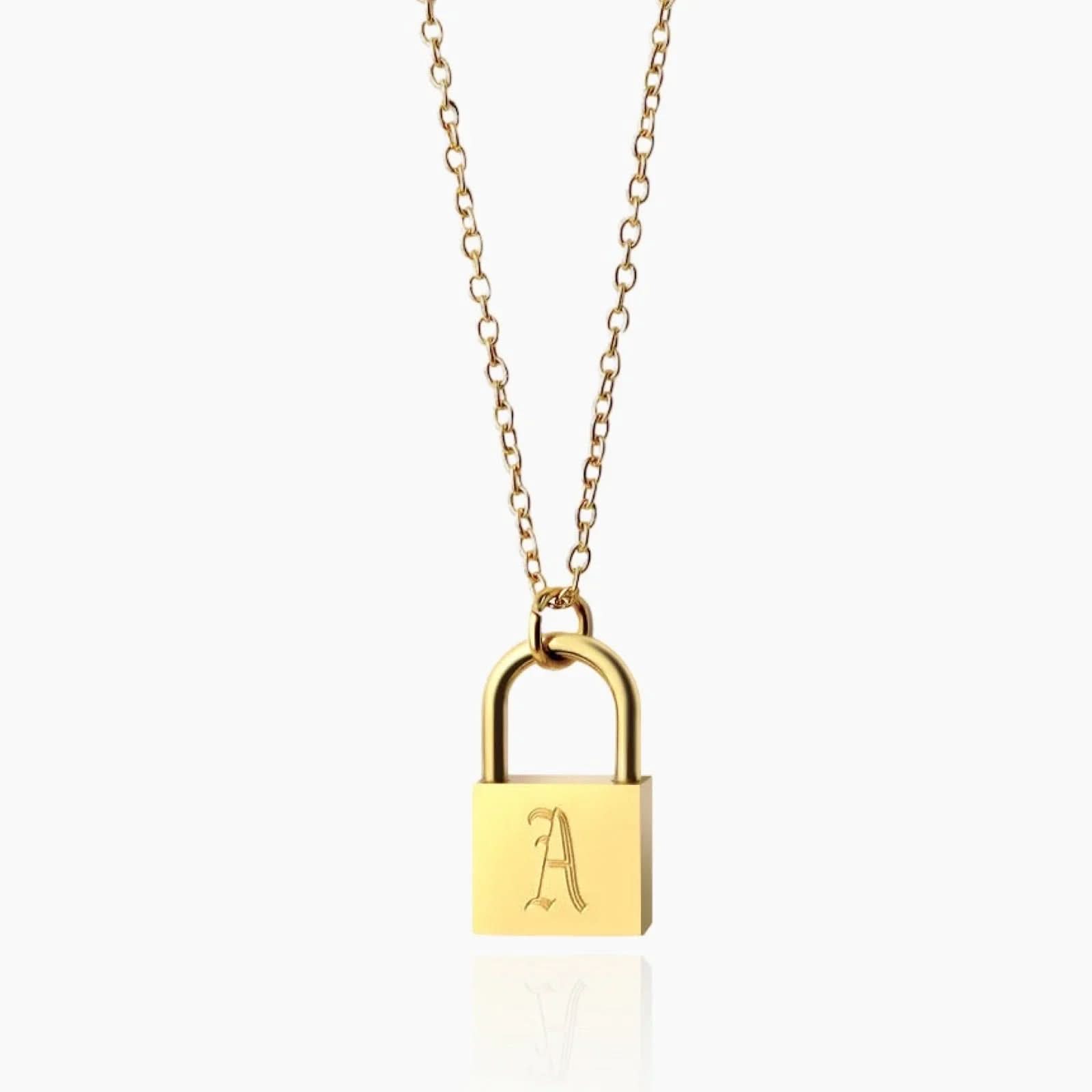 Lock Initial Necklace - AYUNA