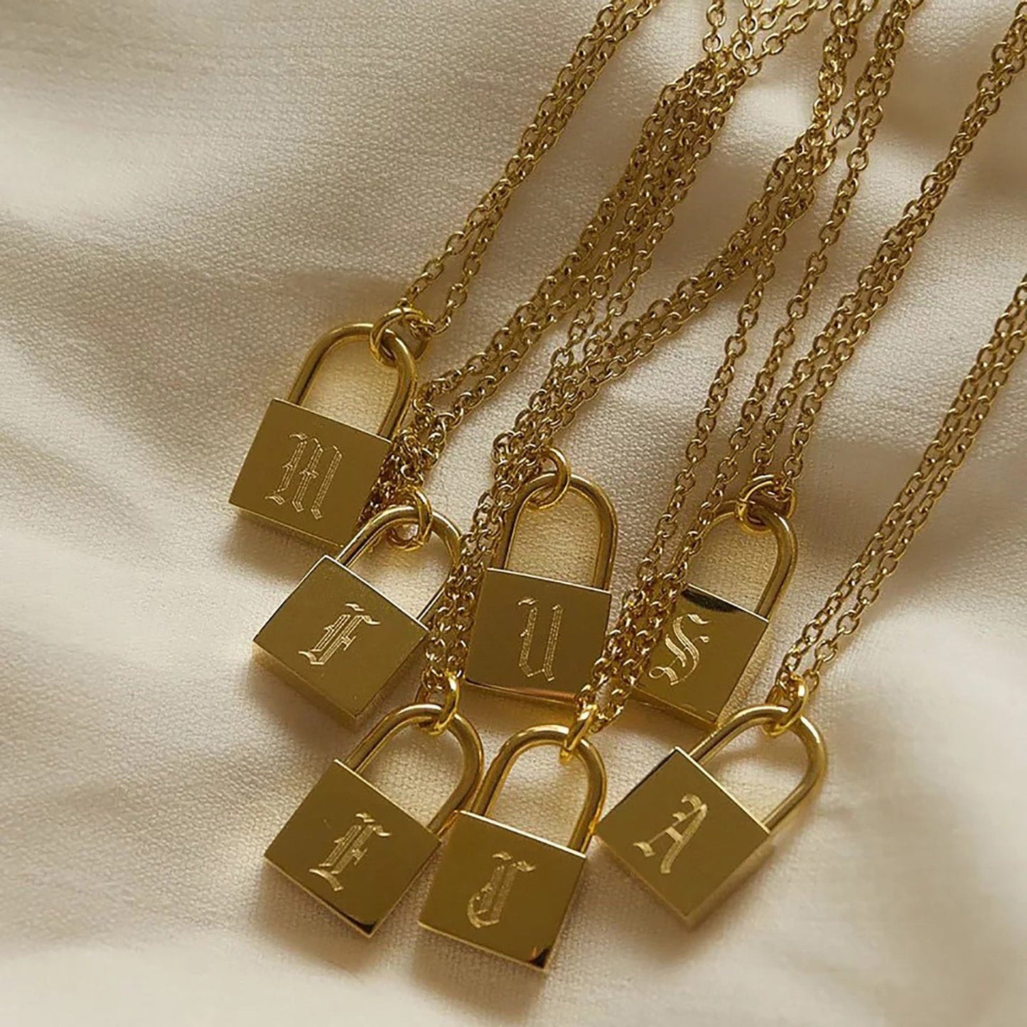 Lock Initial Necklace - AYUNA