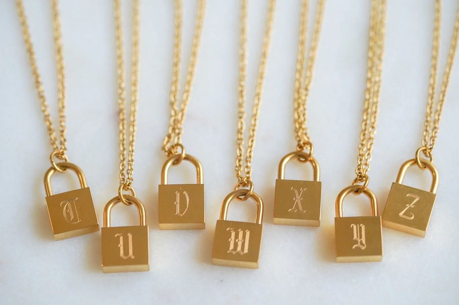 Lock Initial Necklace - AYUNA