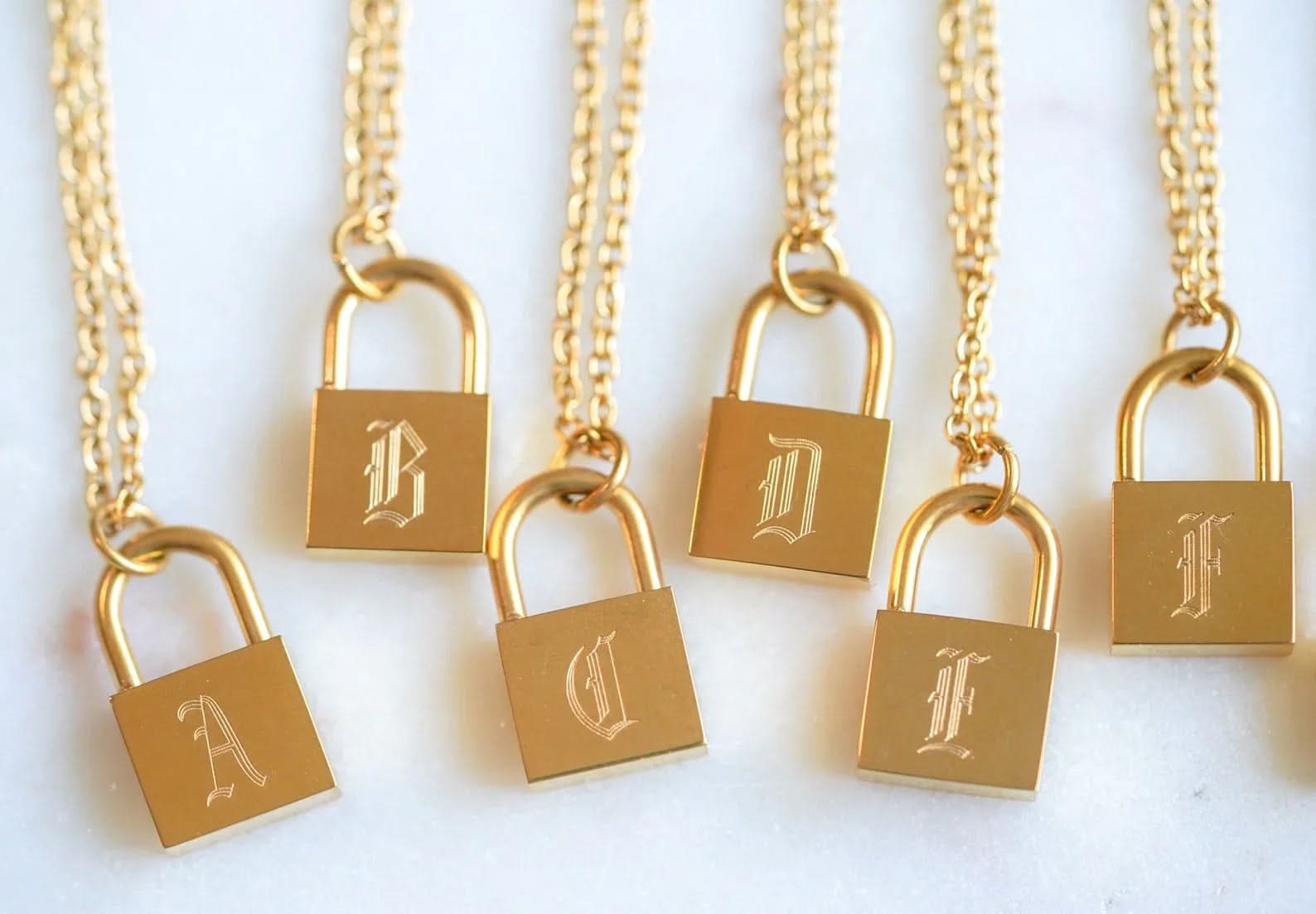 Lock Initial Necklace - AYUNA