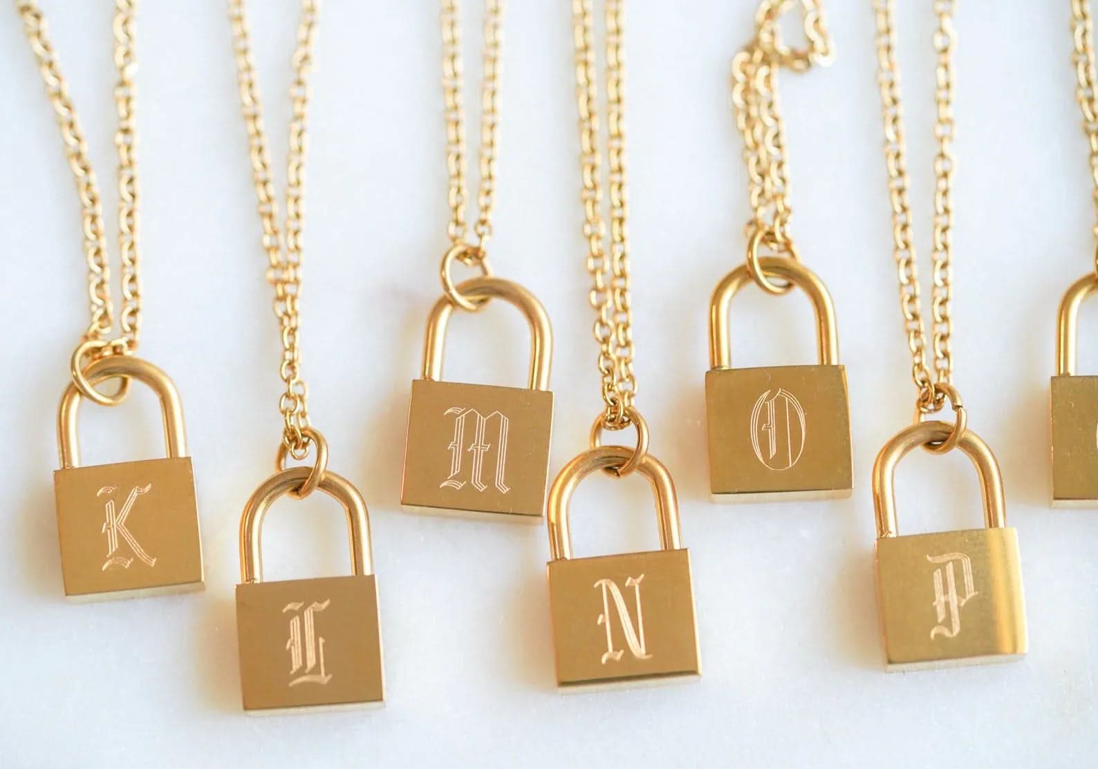 Lock Initial Necklace - AYUNA