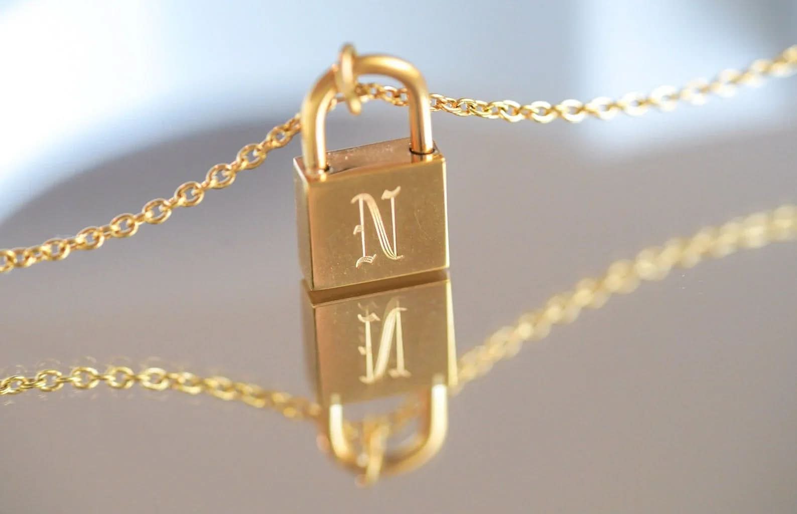 Lock Initial Necklace - AYUNA