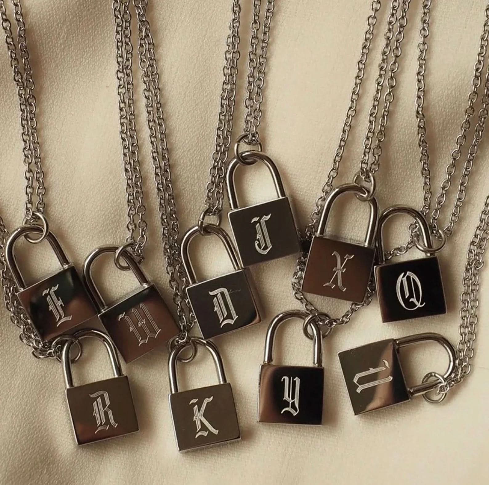 Lock Initial Necklace - AYUNA