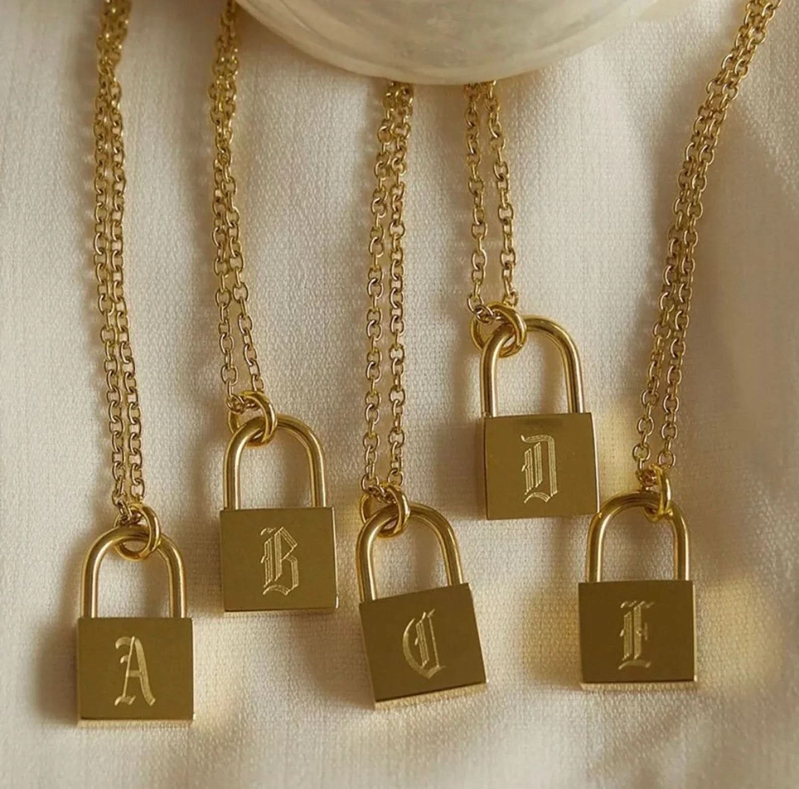 Lock Initial Necklace - AYUNA