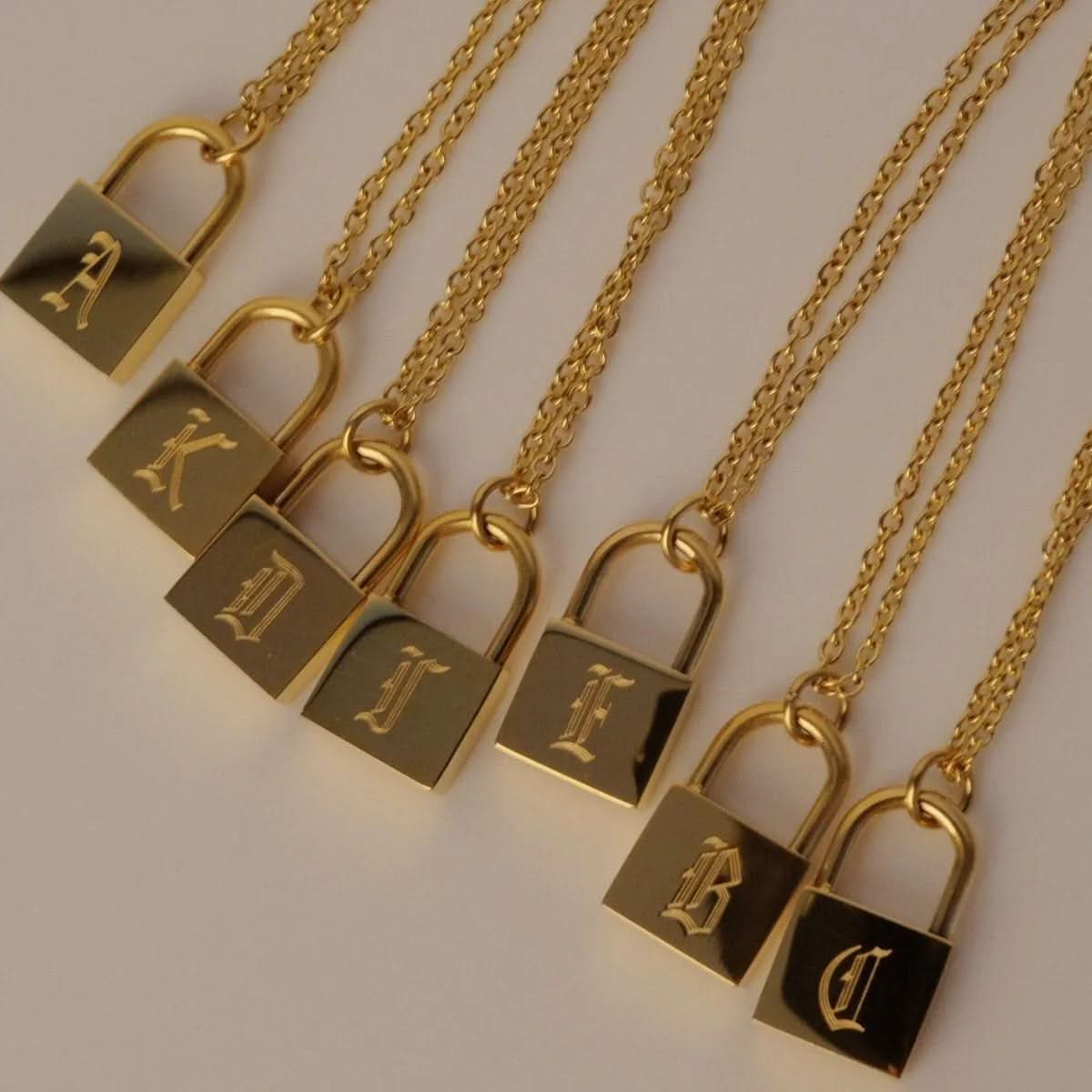 Lock Initial Necklace - AYUNA