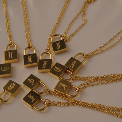 Lock Initial Necklace - AYUNA