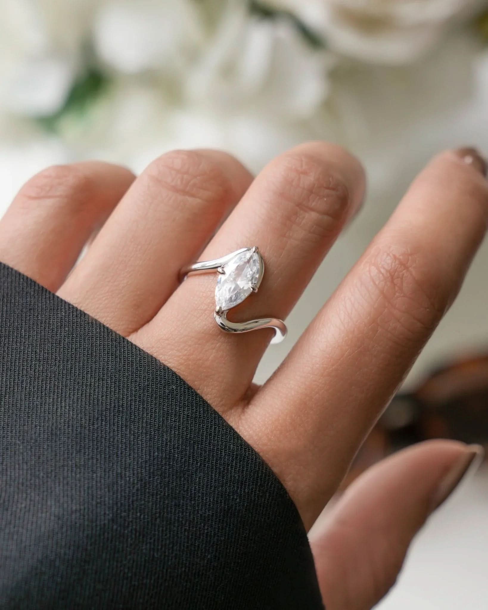 Marquise Swirl Ring - AYUNA