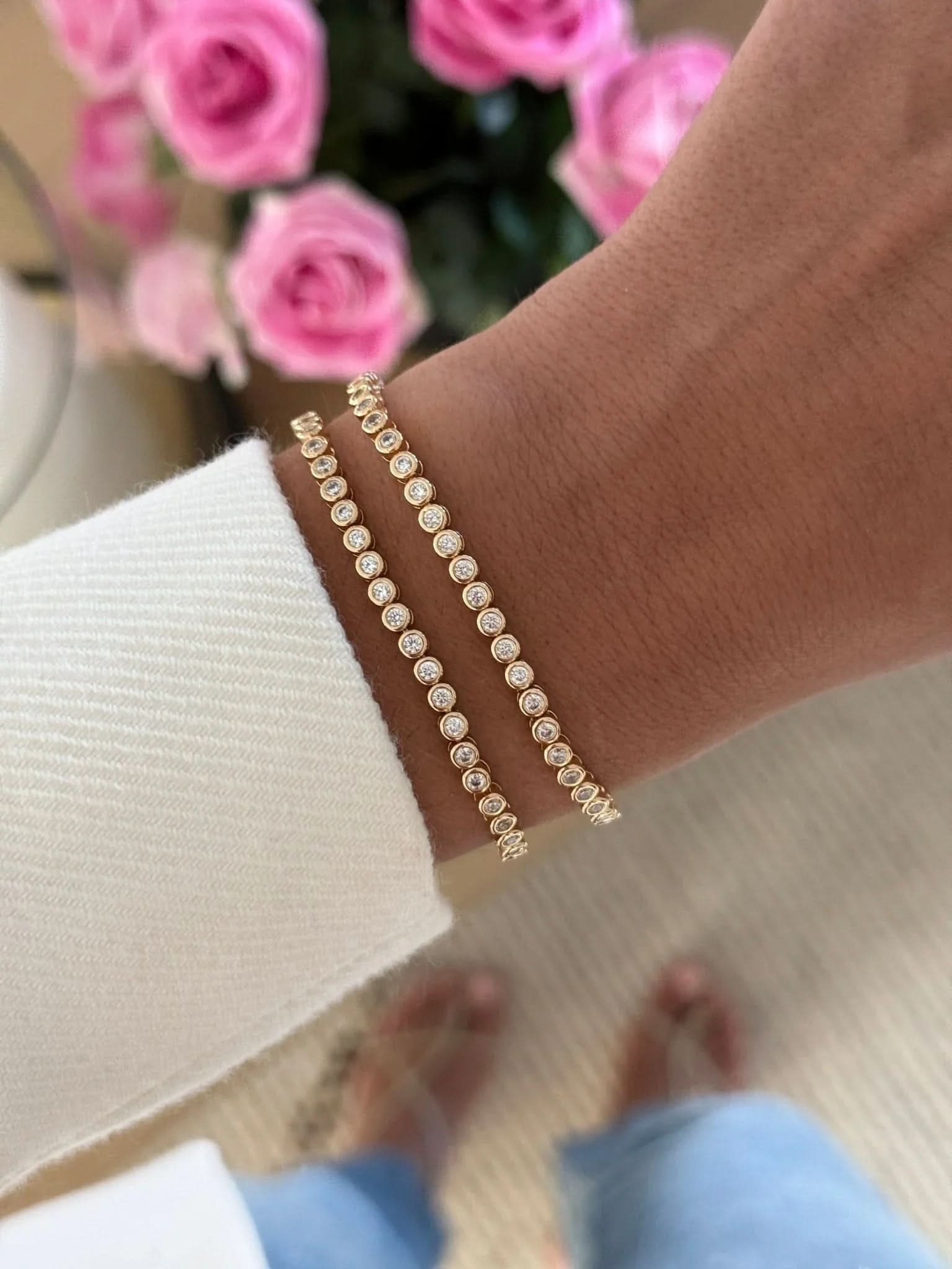 Mini Round Bezel Tennis Bracelet - AYUNA