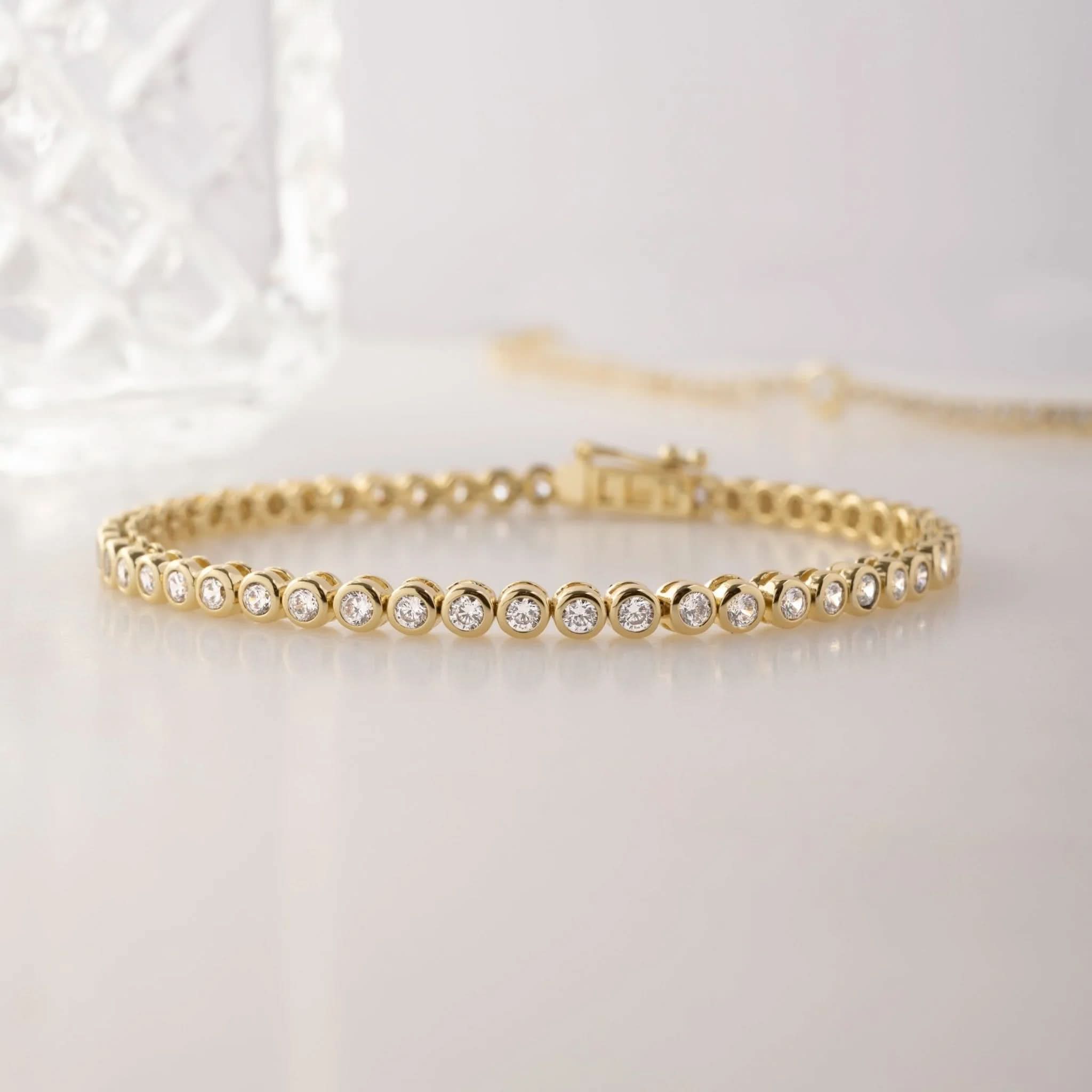 Mini Round Bezel Tennis Bracelet - AYUNA
