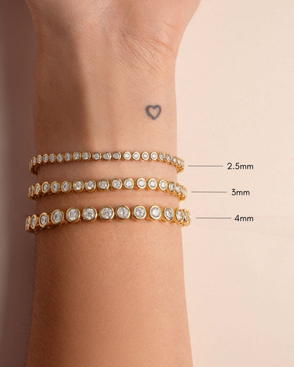 Mini Round Bezel Tennis Bracelet - AYUNA